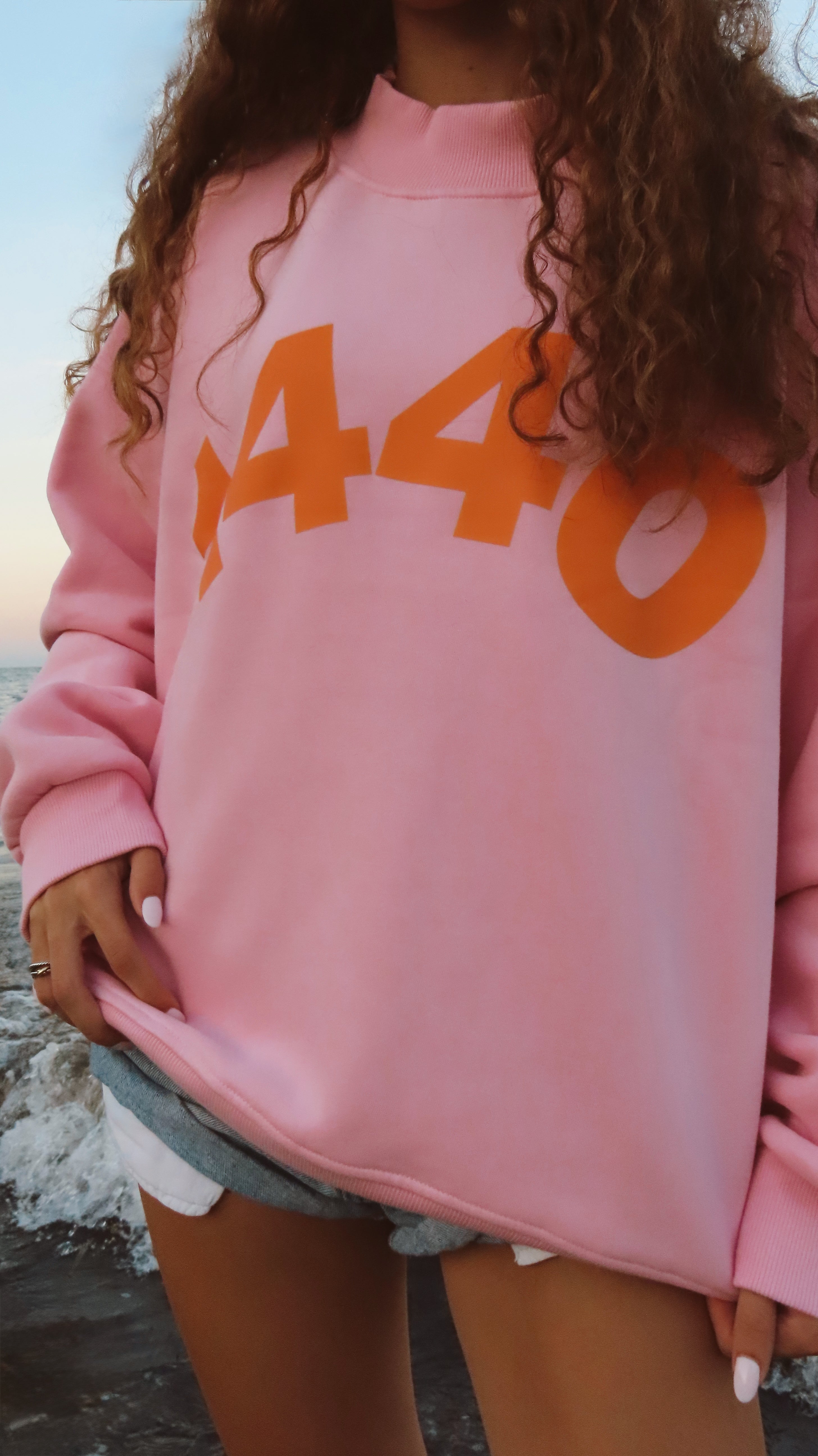 Sunset Mock-Neck Crew Sweatshirt