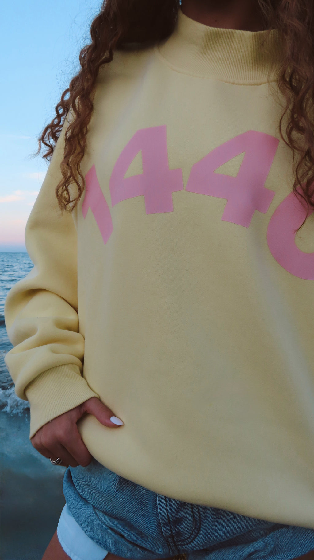 Pink Lemonade Mock-Neck Crew Sweatshirt