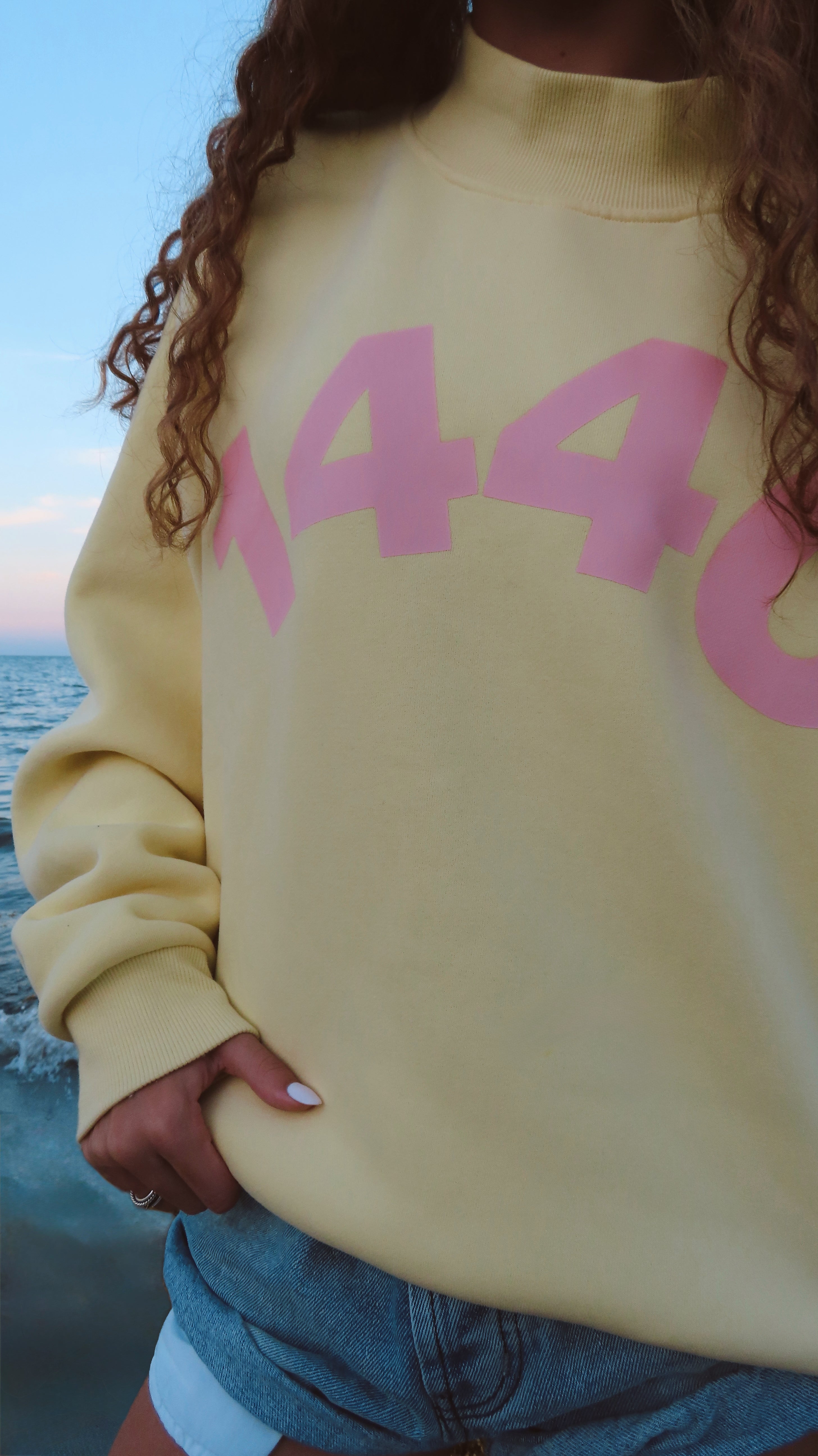 Pink Lemonade Mock-Neck Crew Sweatshirt